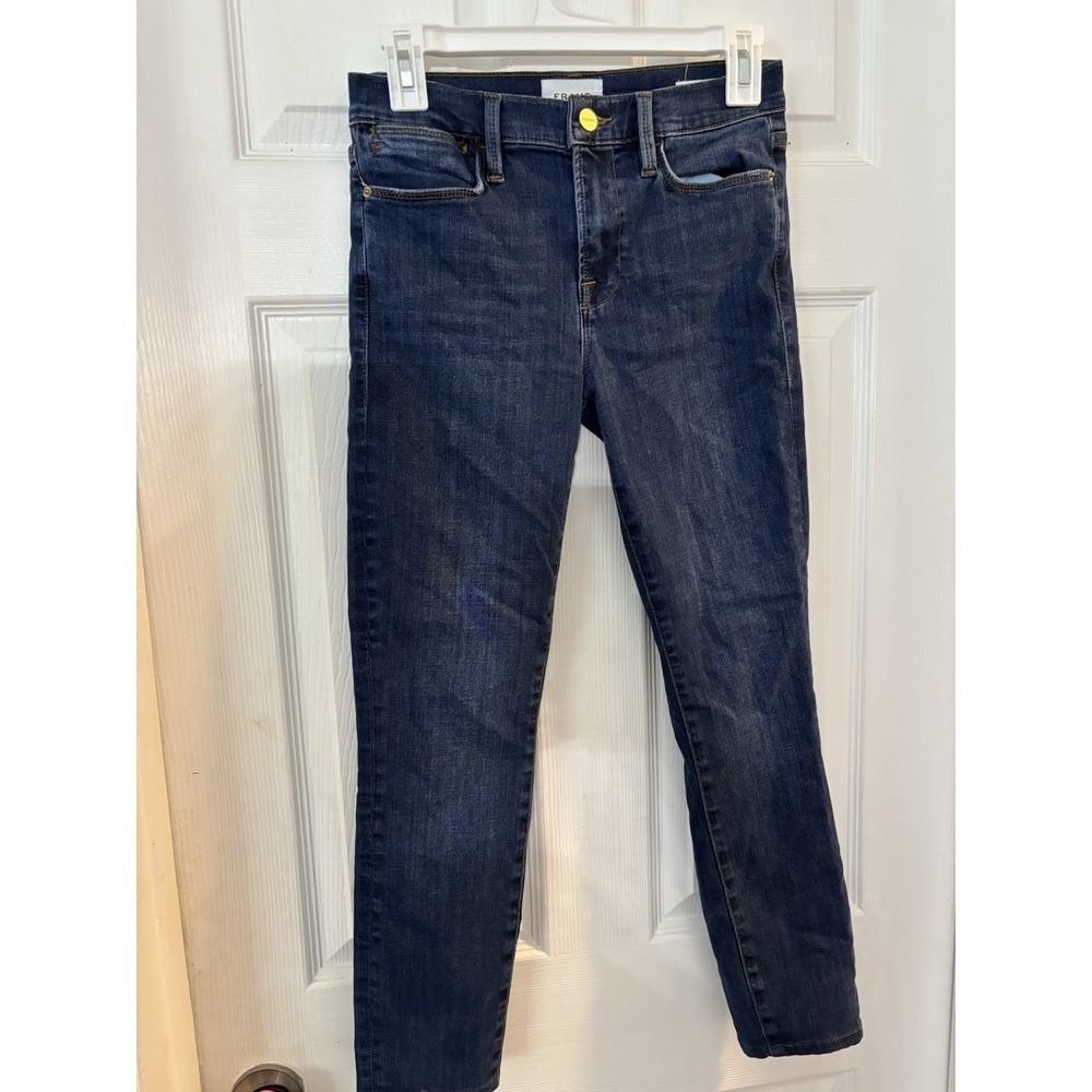 FRAME Le High Skinny Jeans Women's Size 26 Blue Stretch Denim y2k
